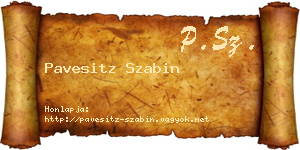 Pavesitz Szabin névjegykártya